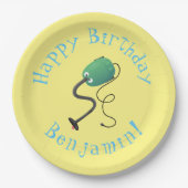 かわいい掃除機の漫画のユーモア ペーパープレート (正面)