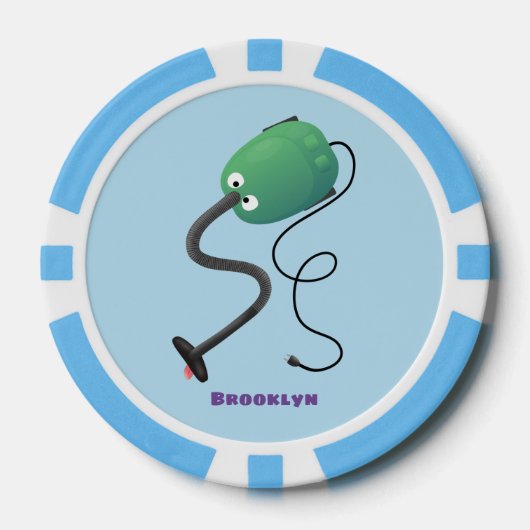 かわいい掃除機の漫画のユーモア ポーカーチップ (正面)