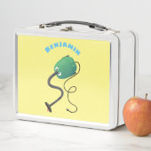 かわいい掃除機の漫画のユーモア メタルランチボックス (インサイチュ)