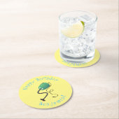 かわいい掃除機の漫画のユーモア ラウンドペーパーコースター (インサイチュ)