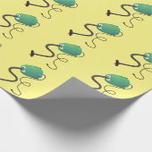 かわいい掃除機の漫画のユーモア ラッピングペーパー (角)