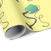 かわいい掃除機の漫画のユーモア ラッピングペーパー (ロールコーナー)