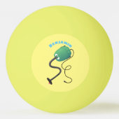 かわいい掃除機の漫画のユーモア 卓球ボール (裏面)