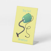 かわいい掃除機の漫画のユーモア 台座サイン (正面)