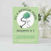 かわいい掃除機の漫画のユーモア 招待状 (スタンド正面)