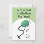 かわいい掃除機の漫画のユーモア 招待状 (裏面)