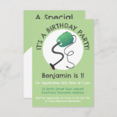 かわいい掃除機の漫画のユーモア 招待状 (正面/裏面)