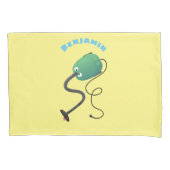 かわいい掃除機の漫画のユーモア 枕カバー (正面)