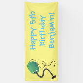 かわいい掃除機の漫画のユーモア 横断幕 (縦)