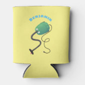 かわいい掃除機の漫画のユーモア 缶クーラー (正面)