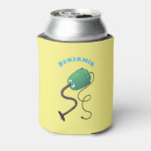 かわいい掃除機の漫画のユーモア 缶クーラー (缶裏面)