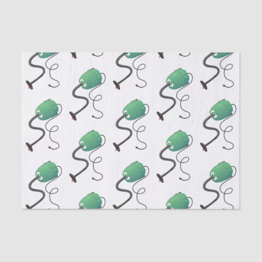 かわいい掃除機の漫画のユーモア 薄葉紙 (正面)