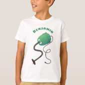 かわいい掃除機の漫画のユーモア Tシャツ (正面)