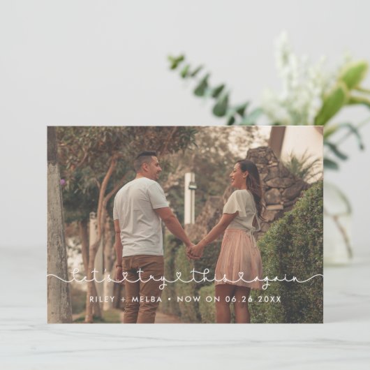 かわいい接続ハートフォントもう一度やってみよう 案内状 (スタンド正面)