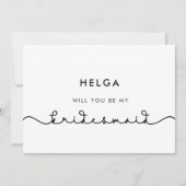 かわいい接続ハートフォントブライドメイド提案 招待状 (正面)