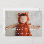 かわいい接続ハートフォントベビーシャワー感謝していユーザ サンキューカード (正面)