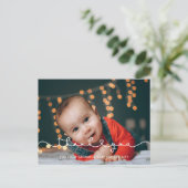 かわいい接続ハートフォントベビーシャワー感謝していユーザ ポストカード (スタンド正面)