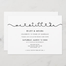 かわいい接続ハートフォント私たちは今も誓いを更新する 招待状