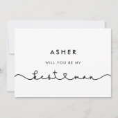 かわいい接続ハートフォント私の花婿介添人 招待状 (正面)