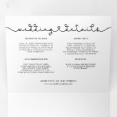 かわいい接続ハートフォント結婚写真 三つ折り招待状 (内部最初)