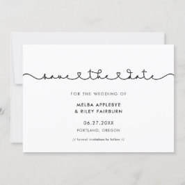 かわいい接続ハートフォント セーブザデート