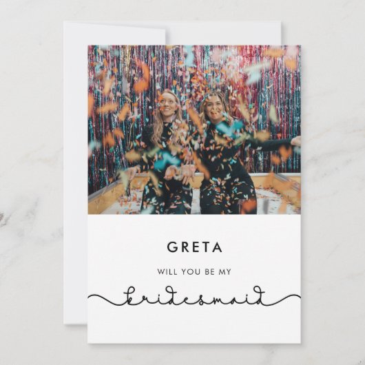 かわいい接続ハートブライドメイド提案カード 招待状 (正面)