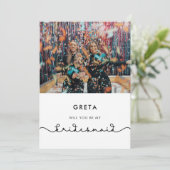 かわいい接続ハートブライドメイド提案カード 招待状 (スタンド正面)