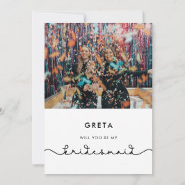 かわいい接続ハートブライドメイド提案カード 招待状