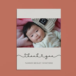 かわいい接続ハートベビーシャワーサンキューカード サンキューカード