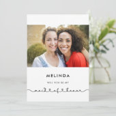 かわいい接続ハートメイド・オブ・オーナー(花嫁付き添い人)提案カード 招待状 (スタンド正面)