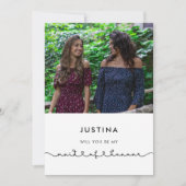 かわいい接続ハートメイド・オブ・オーナー(花嫁付き添い人)英国の提案 招待状 (正面)