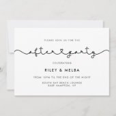 かわいい接続ハート結婚フォントの後パーティー 招待状 (正面)