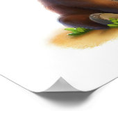 かわいい描写若い牛の3D画像 ポスター (角)