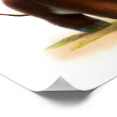 かわいい描写若い牛の3D画像 ポスター (角)