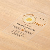 かわいい揚げ卵の誕生日1 アクリル招待状 (レイダウン)