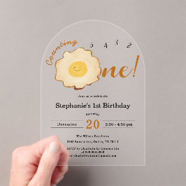 かわいい揚げ卵の誕生日1 アクリル招待状