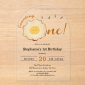 かわいい揚げ卵の誕生日1 アクリル招待状 (正面)