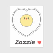 かわいい揚げ卵ビニールシール |ハート図形 シール (シート)