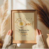 かわいい揚げ卵1歳の誕生日ウェルカムサイン ポスター