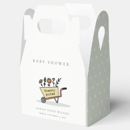 かわいい摘まれたての黄色いフローラカート赤ちゃんシャワー フェイバーボックス (オープン)