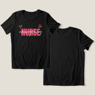 かわいい救急看護師ピンクコケットリボン トライブレンドTシャツ