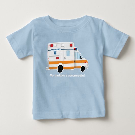かわいい救急車のTシャツ-ベビー-幼児-子供 ベビーTシャツ (正面)