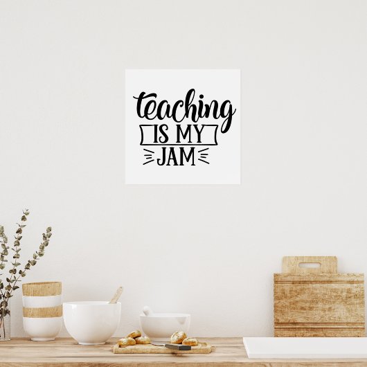 かわいい教えは私のジャムワードアート教室のポスター ポスター (キッチン)