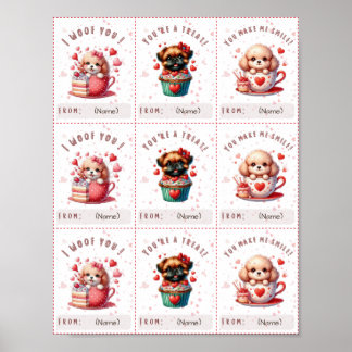 かわいい教室のバレンタインのカード印刷可子供へ能 ポスター