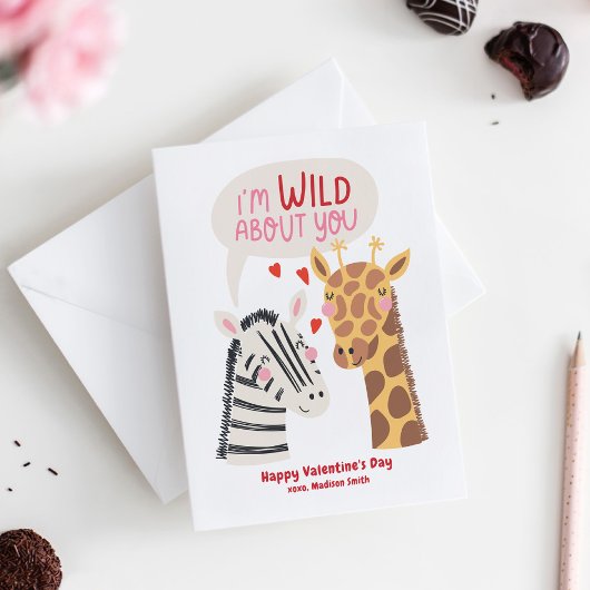 かわいい教室キッズバレンタインデーのカード ノートカード