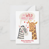 かわいい教室キッズバレンタインデーのカード ノートカード (正面)