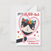 かわいい教室キッズバレンタインデーのカード ノートカード (正面)