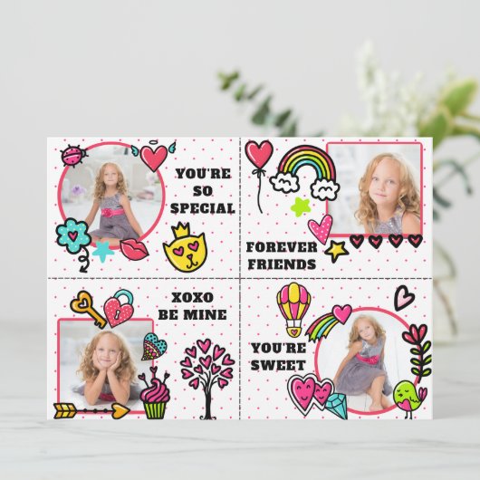 かわいい教室バレンタインデーカスタムのフォトカード シーズンカード (スタンド正面)