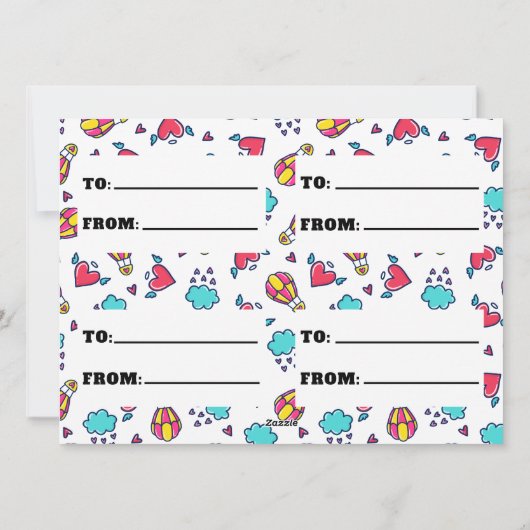 かわいい教室バレンタインデーカスタムのフォトカード シーズンカード (裏面)