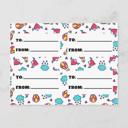 かわいい教室バレンタインデーカスタムのフォトカード シーズンポストカード (裏面)